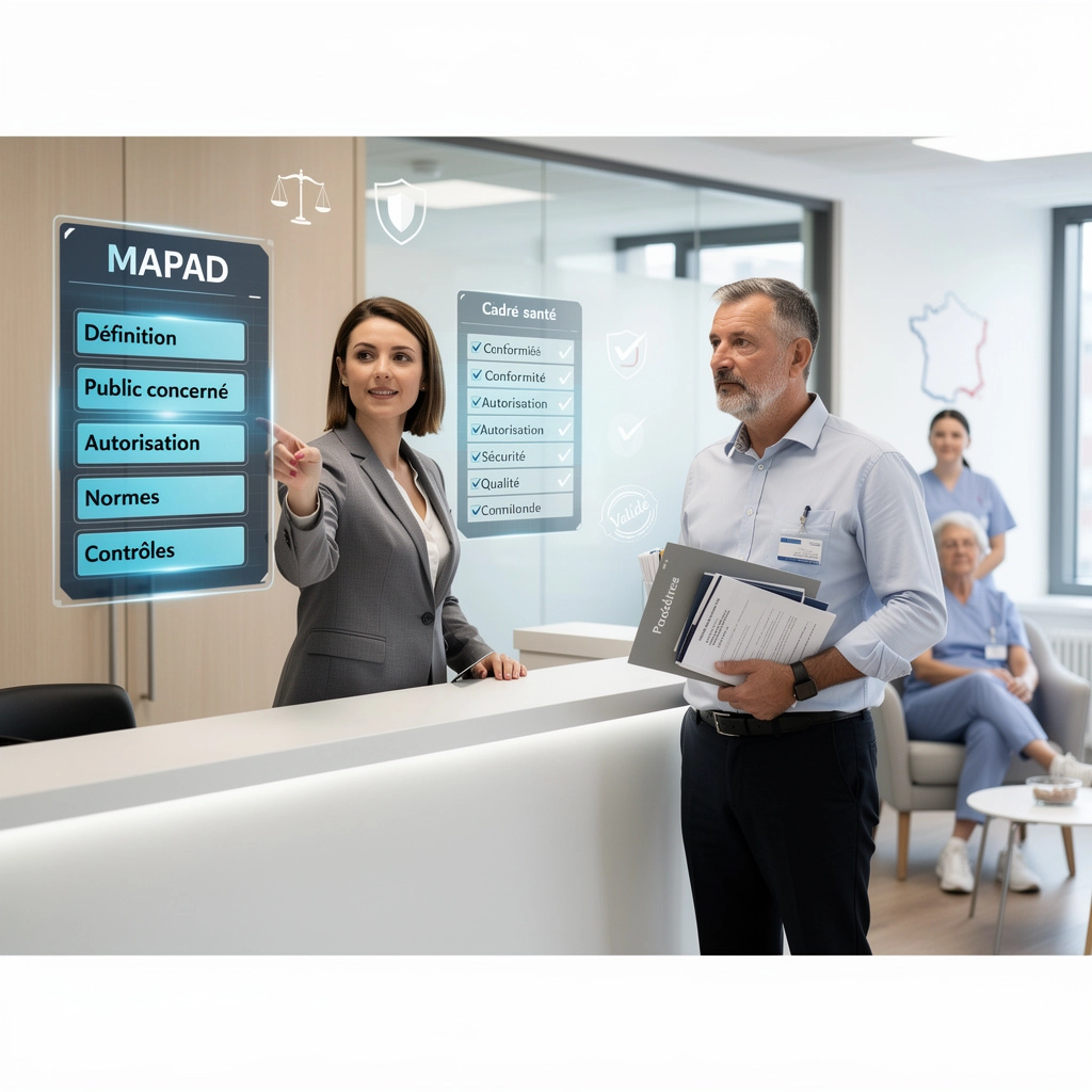 Une femme et un homme discutent au sujet des avantages des MAPADs